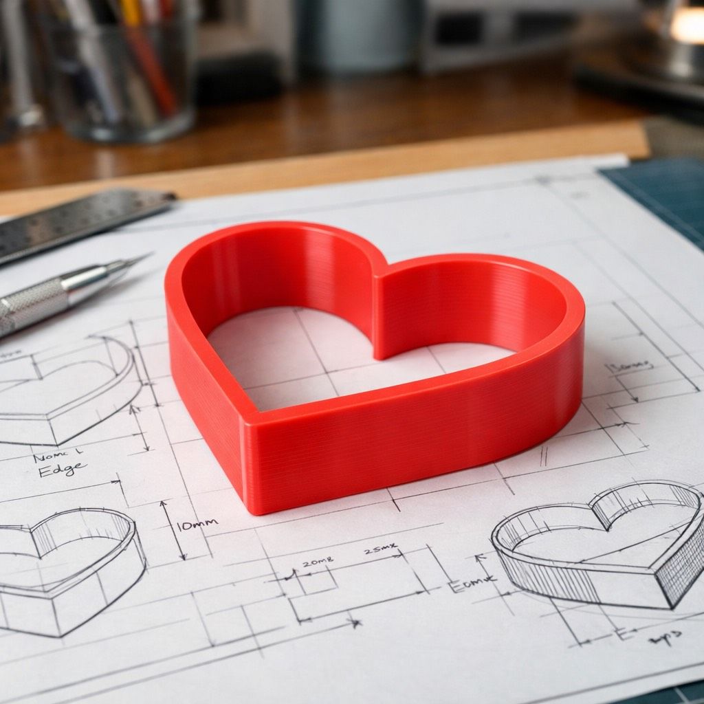 Fondant cutter and 3D print layout